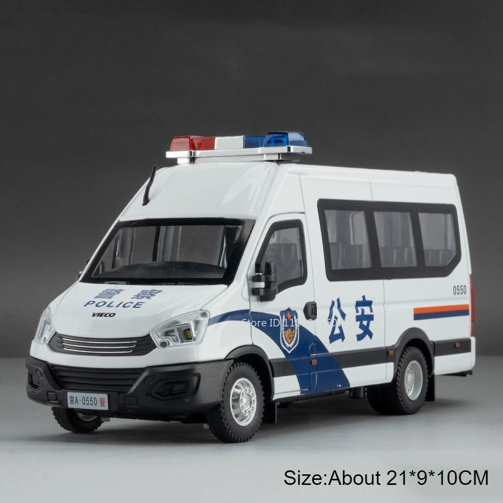 1:24 Scale Special Lada 2106 Police Car Model Toy Alloy Body Rubber Tire Metal Diecast 110 Explosion-proof Vehicle Models