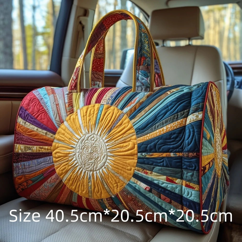 Hot Sale 3D Quilted Bag for Women Colorful Sun Pattern Travel Tote Bag Desert Cactus Forest Print Weekender Overnight Beach Bag