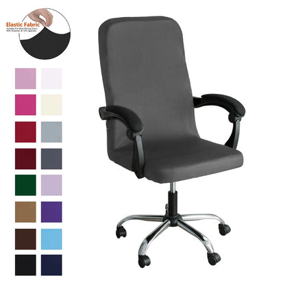 M/L Size Office Chair Covers Stretch Spandex Anti-dirty Computer Seat Chair Cover Removable Office Chair Slipcovers Solid Color