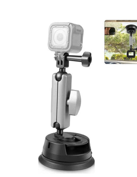 Car Suction Cup Arm Mount with Mount Adapter & Long Screw for Gopro / DJI / Insta360 X3 and other Sports Action Camera