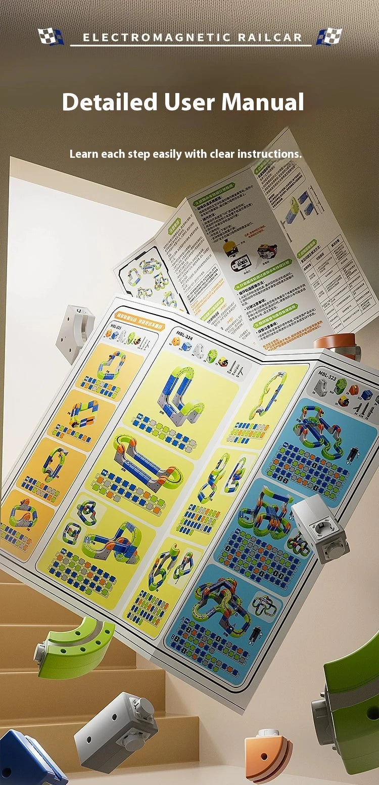 Versatile megnetic Attraction megnetic Block Track Electric Small Train megnetic Car Car Railtrack Set Toy  Gifts