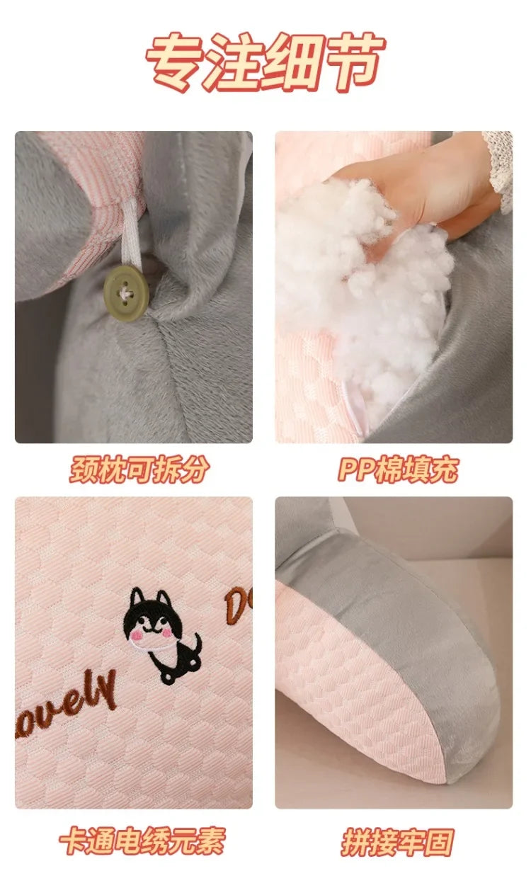 Kawaii Capybara Plush Pillow Cartoon Soft Stuffed Cute Large Backrest Cushion Lumbar Support Pillow Reading Pillow Soft Cushion