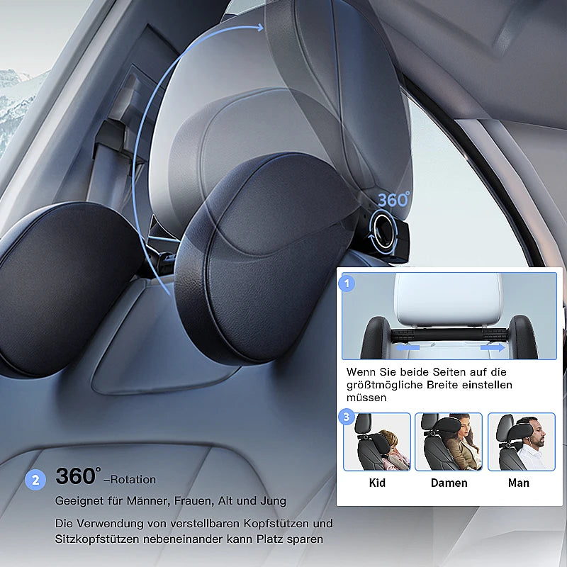 Car headrest, passenger seat rear neck pillow, long-distance travel car side pillow