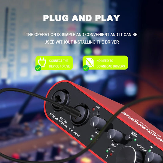BMG22S USB Audio Interface with 32 Bit 192kHz Recording and Dual Channel Input