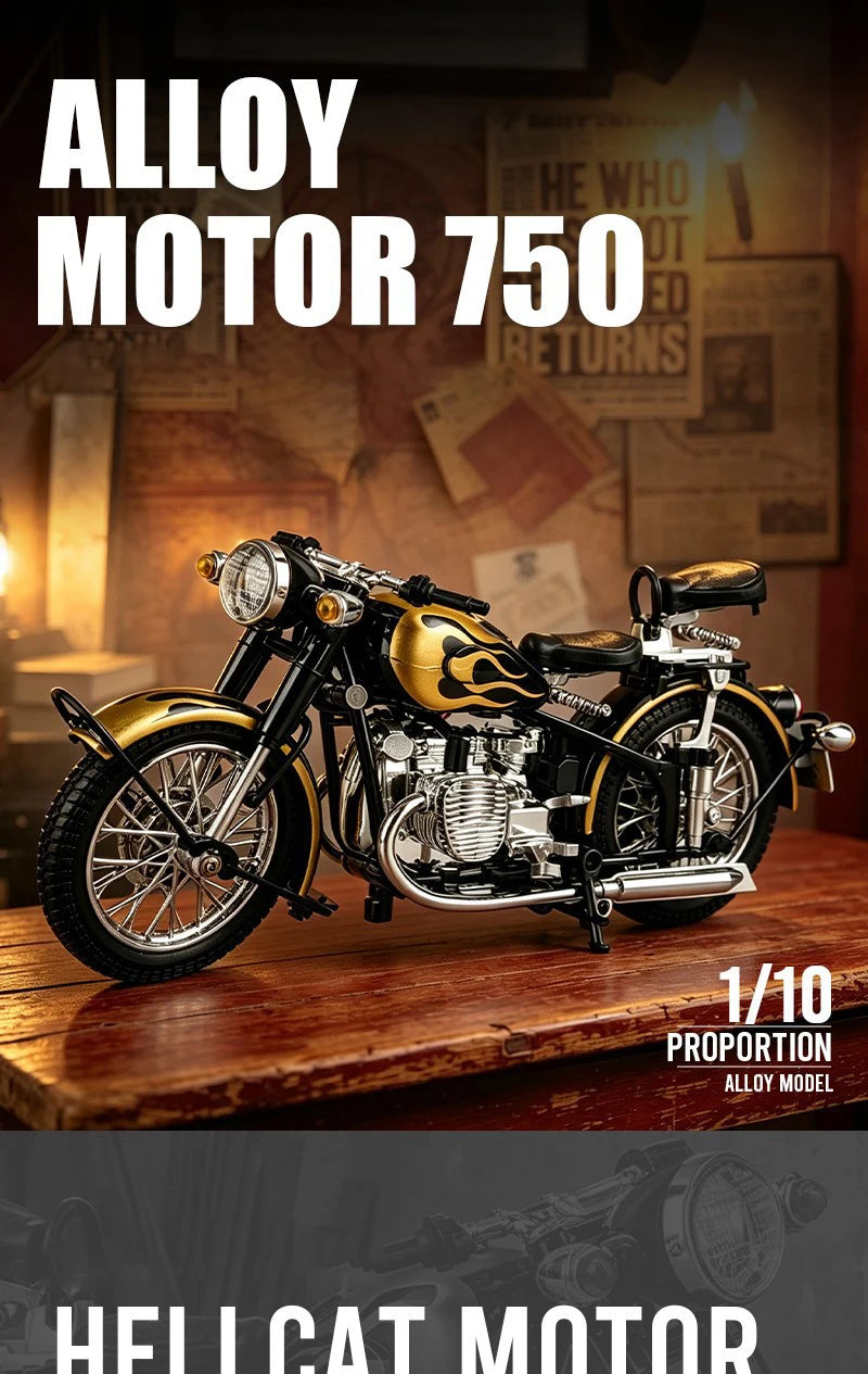1 10 Scale Alloy Changjiang 750 Motorcycle Model with Sound and Light