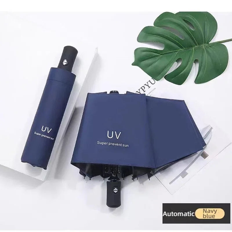 Fully Automatic Folding Umbrella Travel Camping Sun Rain Protection UV Blocking Compact Outdoor Umbrella