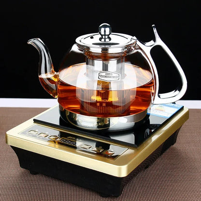 Heat Resistant Clear Glass Teapot Household Thickened Tea Maker Large Capacity Multifunctional Tea Pot Induction Cooker Kettle