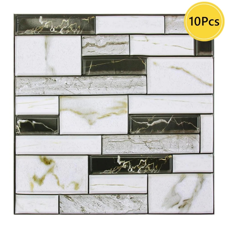 10pcs 3D Faux Stone Peel and Stick Wall Panel Self Adhesive Kitchen Tile Backsplash 3D Wall Sticker Tile Sticker 30cm x 30 cm