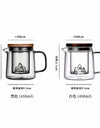 450ml High Borosilicate Glass Teapot With Mountain Wiew Filter Tea Water Separation Brewing Tea Pot Kungfu Tea Maker Teaware