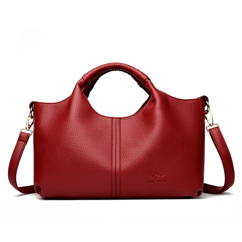 Leather Shoulder Bags For Women Ladies Luxury Handbag Crossbody Bag Zipper Messenger Solid Color Saddle Bag