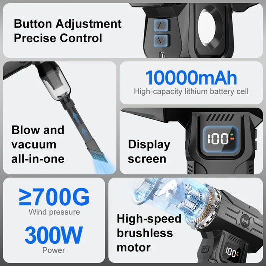 700g Thrust Turbo Jet Air Blower Cordless Air Duster And Vacuum Cleaner