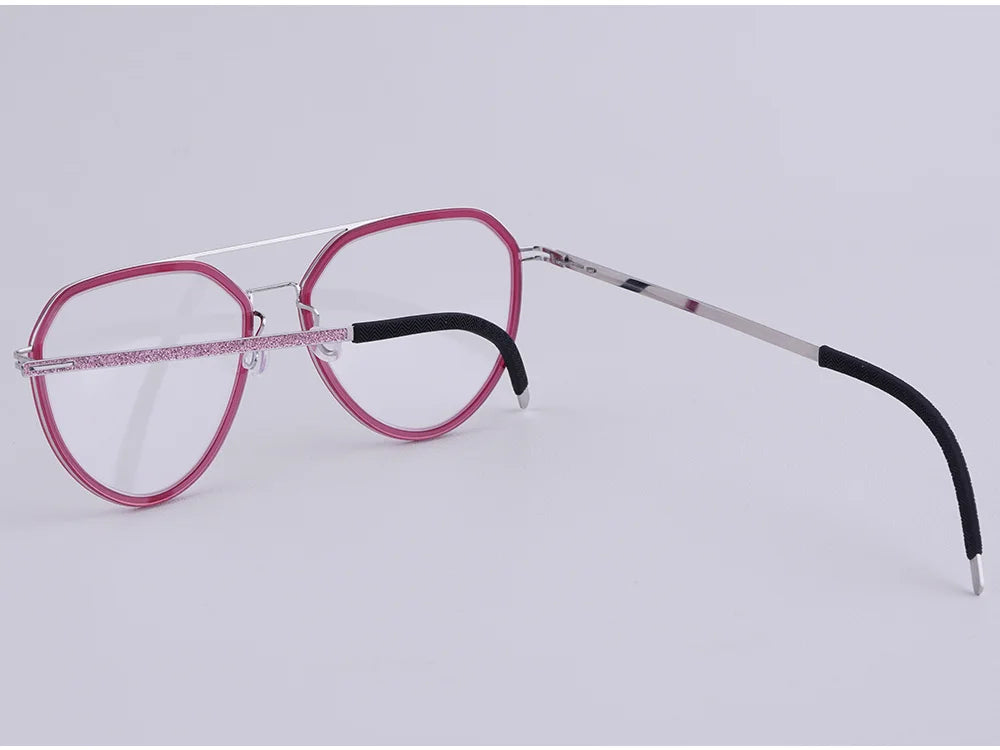 Oversized Pilot Titanium Double Bridge Eyeglasses Frame