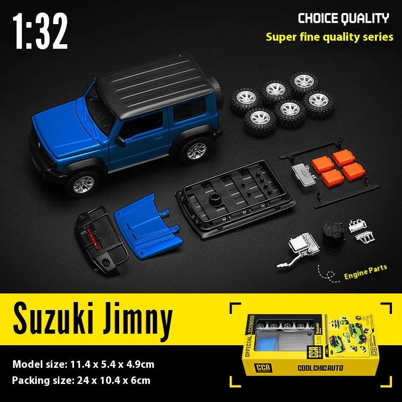 CCA 1:32 Suzuki Jimny Assembly Edition Alloy Diecast Model Assemble Car Toy Ornaments Decorative Trendy Ornament