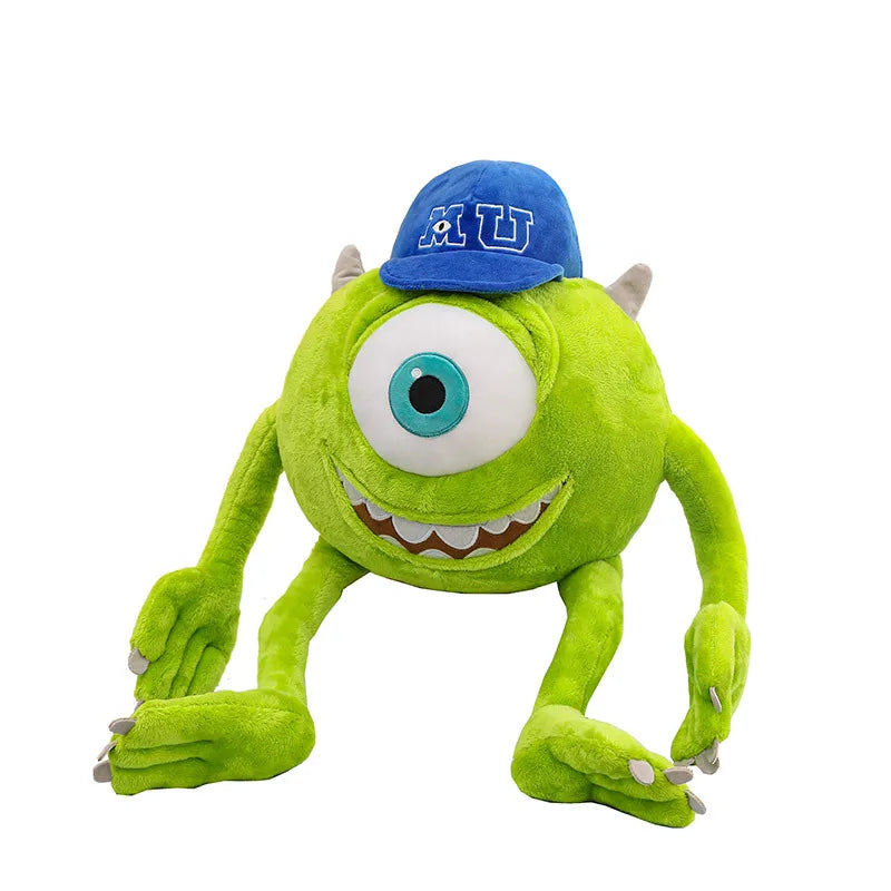 Kawaii Mike Plush Toy Big Eye Monster with Hat Cute Stuffed Doll for Kids Birthday Xmas Gift Soft Pillow Toy for Boys and Girls