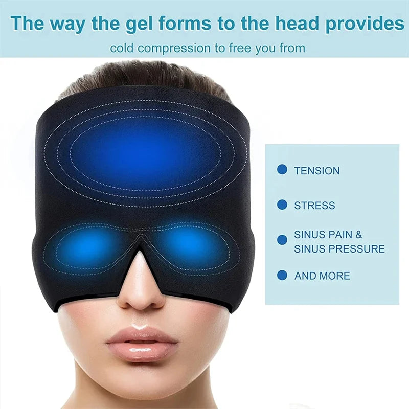 For Headache And Migraines Hot Cold Gel Head Massager Sleeping Eye Mask 180Degree Single ICE Deck Hat