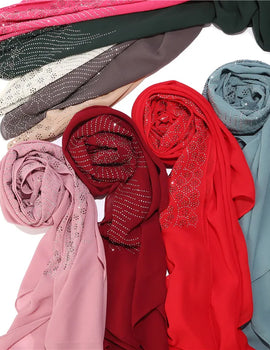 Muslim Hijabs For Women Wedding Dress Veil Hijabs Headscarf Luxury Tassel Diamond Shining Scarf Chiffon Instant Turban Scarves