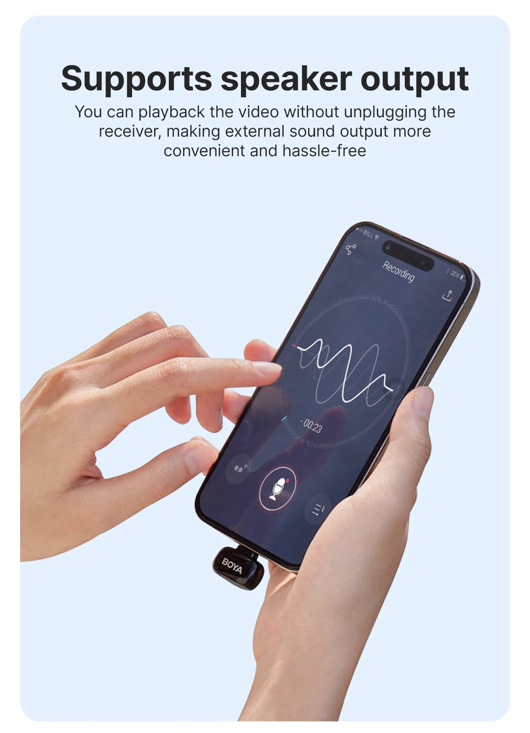 Mini Wireless Lavalier Microphone for iPhone 15/16 Series Android Type-C Smartphones Mirroless Cameras Video Recording