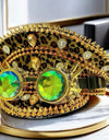 Leopard Print Steampunk Captain Hat Punk Goggles Gold Music Festival Masquerade Military Cap Costume Cosplay Accessor Unisex