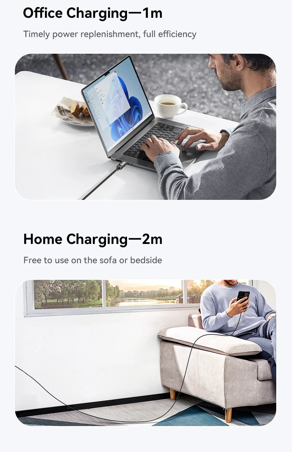 100W USB-C to USB-C Fast Charging Cable with LED Display