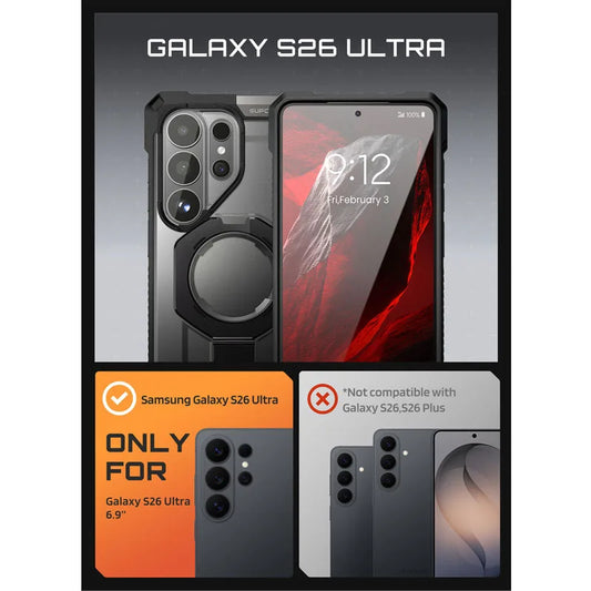 Rugged Magnetic Phone Case with Aluminium Kickstand for Samsung Galaxy S26 Ultra