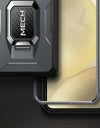 Bulit-in Ring Holder Case for Samsung Galaxy S24 with Tempered Glass Screen Protector Sliding Camera Cover Rugged Phone Case