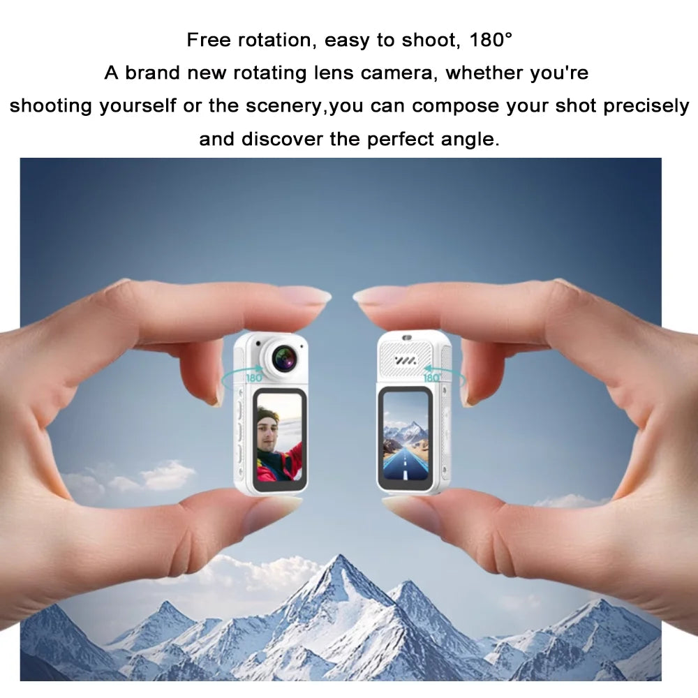 Thumb Action Camera Mini 2.7K Sport Cameras Pocket Cam Instant 180°Angle WIFI Moto Recorder megnetic Attraction Bracket Camera