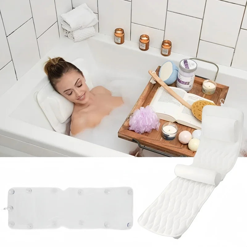 Full Body Bath Pillow Non-slip Bathtub Cushion Bath Tub Headrest Waist Pillow Breathable Bath Mat For Any Tub