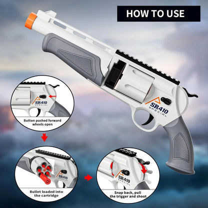 Shell Throwing Airsoft Rifle Toy Gun Foam Blaster Enhanced Revolver Outdoor CS Soft Bullet Toy