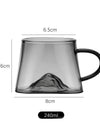 250ml 3D Mountains Heat Resistant Glass Tea Cup with Handle Water Milk Coffee Cup Kung Fu Tea Set Drinkware
