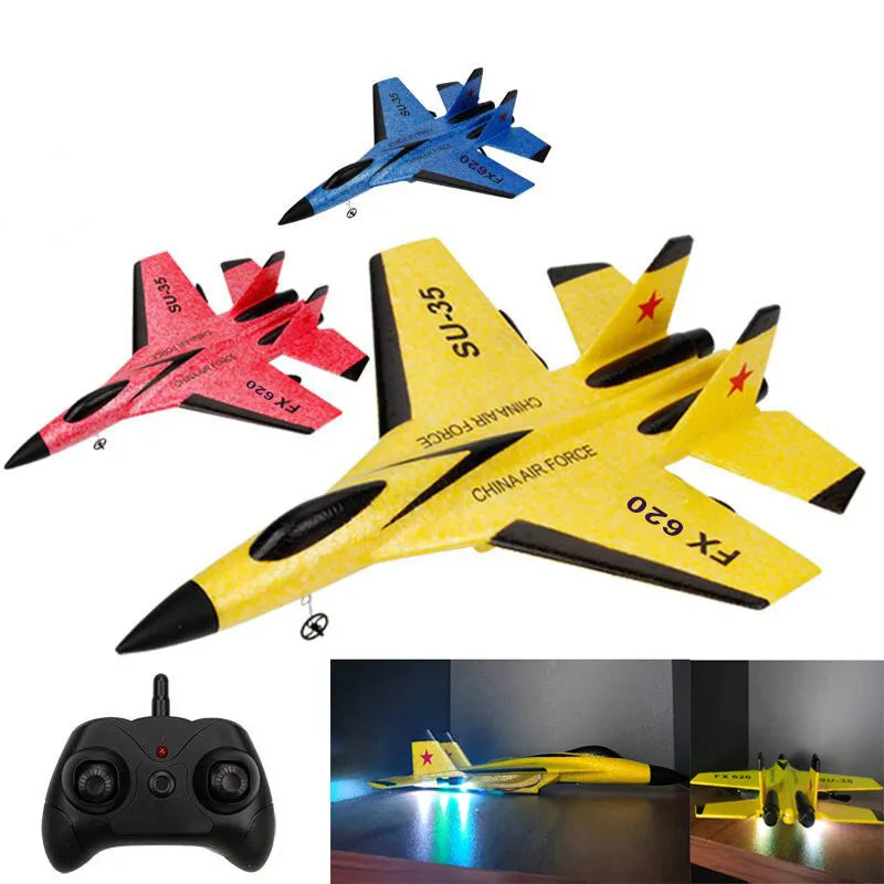 FX620 RC Plane Drone SU35 2.4G Fixed Wing Fighter Electric Toys Airplane Glider EPP Foam Toys Kids Boys Gift