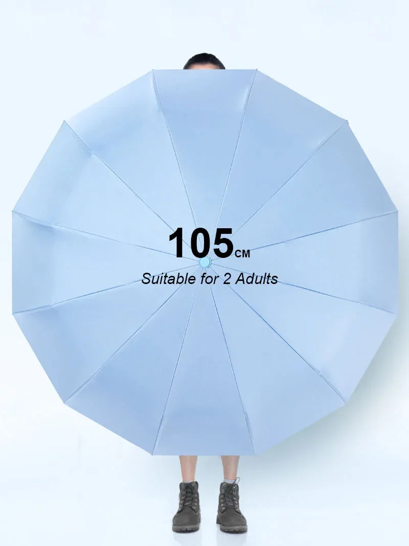 Large Automatic Folding Umbrella 24 Bone Windproof UV Protection Waterproof Travel Umbrella