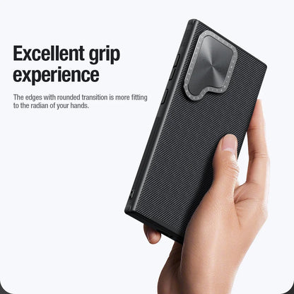 Nylon Texture do Prop Magnetic Case For Samsung Galaxy S24 Ultra Case Fiber Camera Flip Bracket Shockproof Back Cover