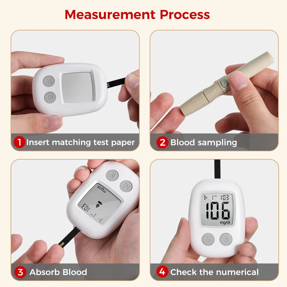 Blood Glucose Meter Glucometer Diabetes Medical Devices with Test Strips Lancets Blood Sugar Meter glucometro Monitor