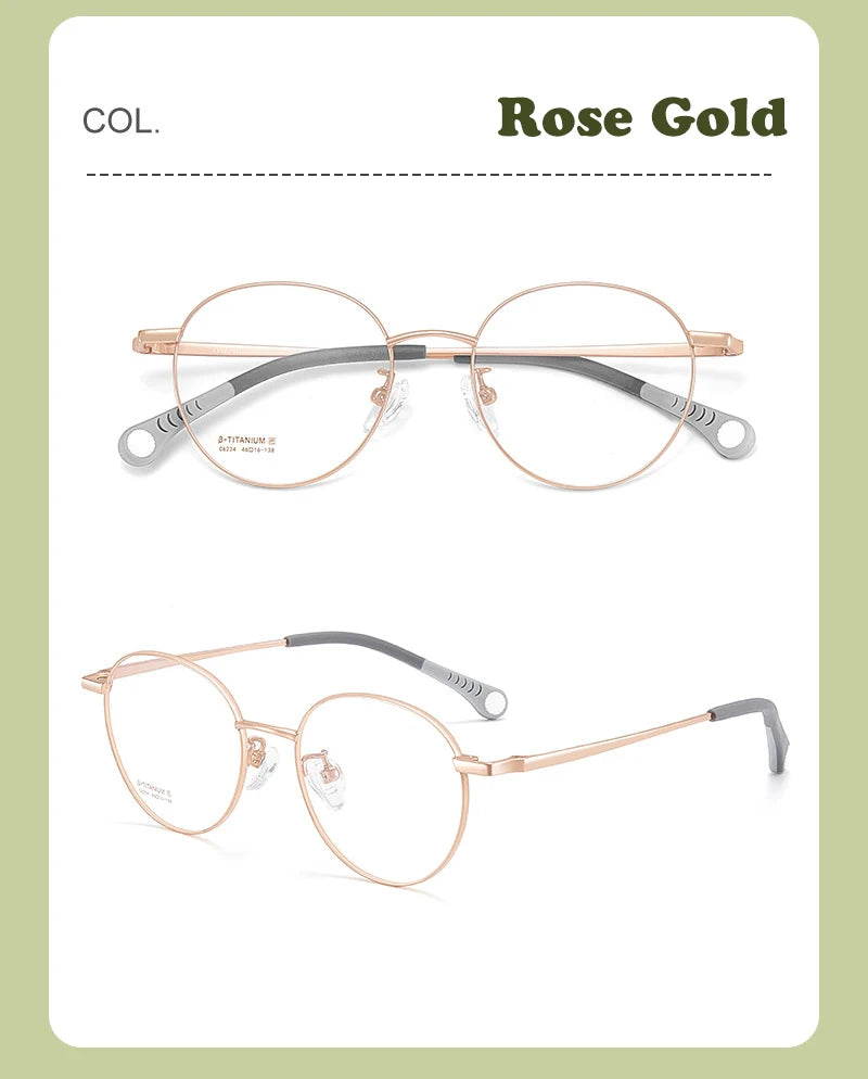 Oval Beta Titanium Eyeglasses Frame