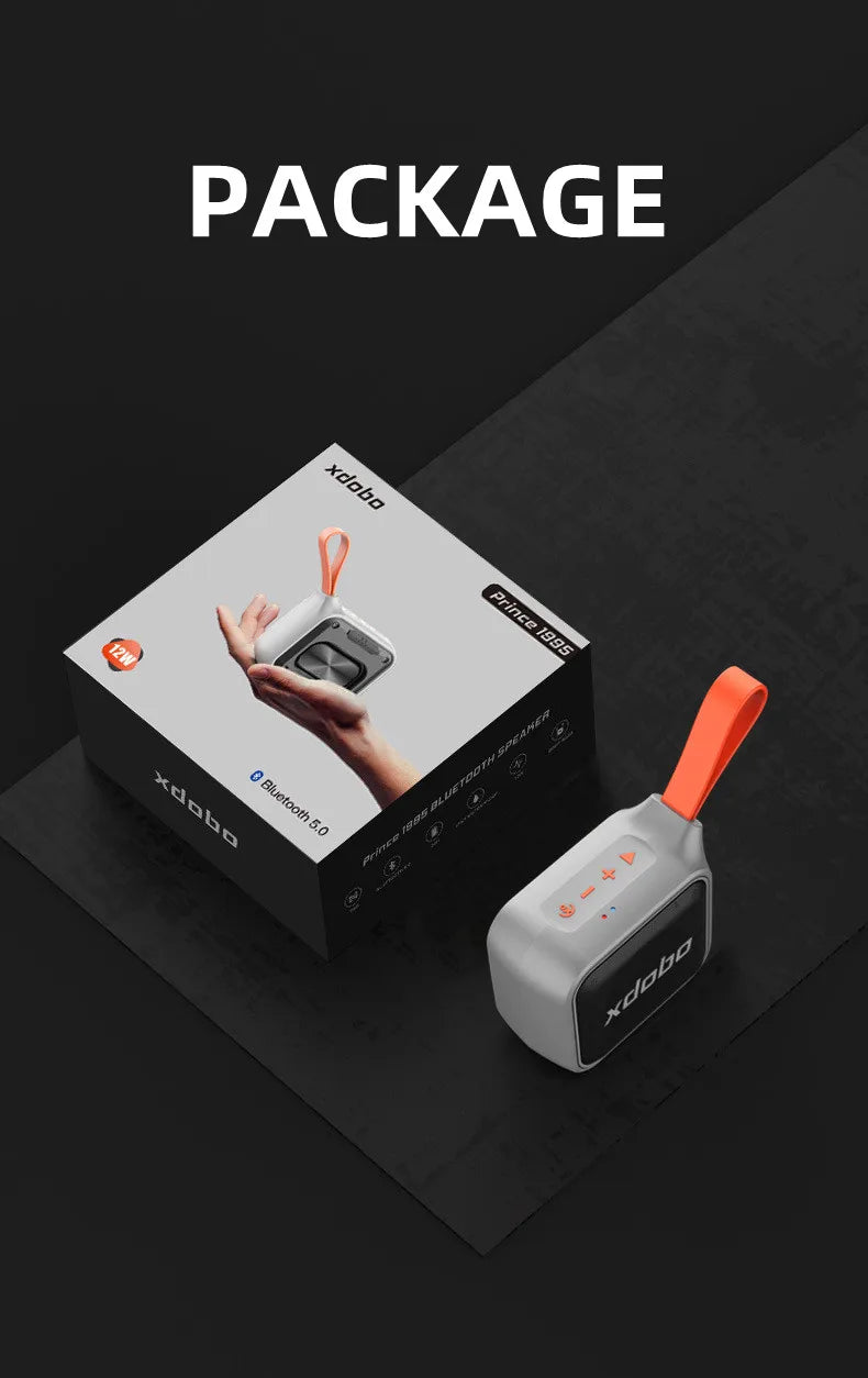 Xdobo Prince 1995 portable wireless Bluetooth speaker 15W outdoor cycling card insertion subwoofer TF/AUX/MP3 mini music player