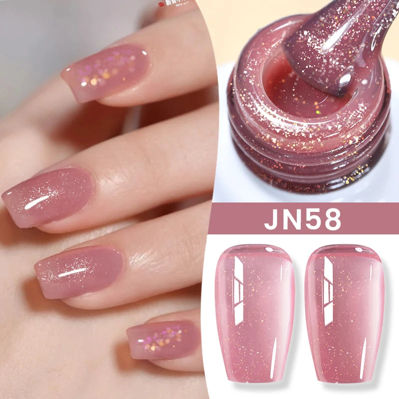 10ml Jelly Nude Gel Nail Polish Autumn Amber Semi Transparent Manicure Soak off UV LED Nails Gel Varnish