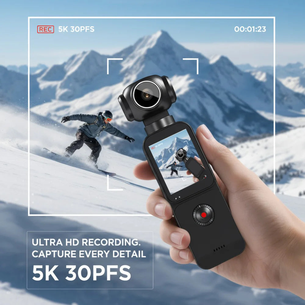 Pocket Action Camera 4K Auto-Rotating WiFi Vlogging Camera – Shopify Product Description