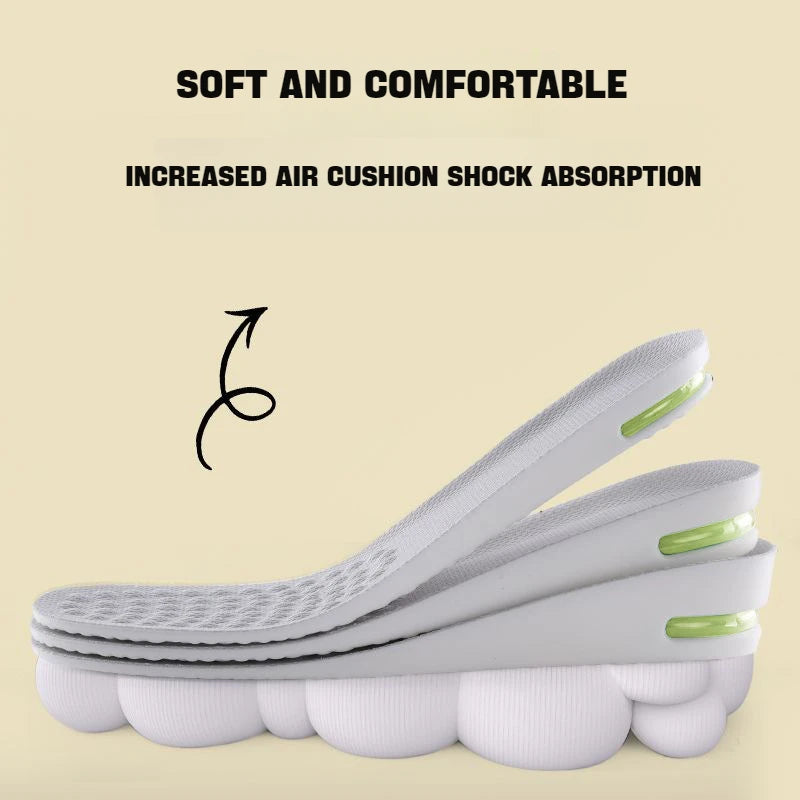 1Pair Height Increase Insole for Feet Sports Air Insoles Comfort Plantar Fasciitis Shoes Inserts Shock Absorbing Shoe Pads