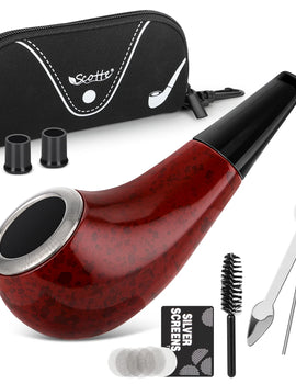 Vintage Classic Tobacco Pipe Pouch with Accessories, Red, Durable, Solid, High Quality, Free Smoke