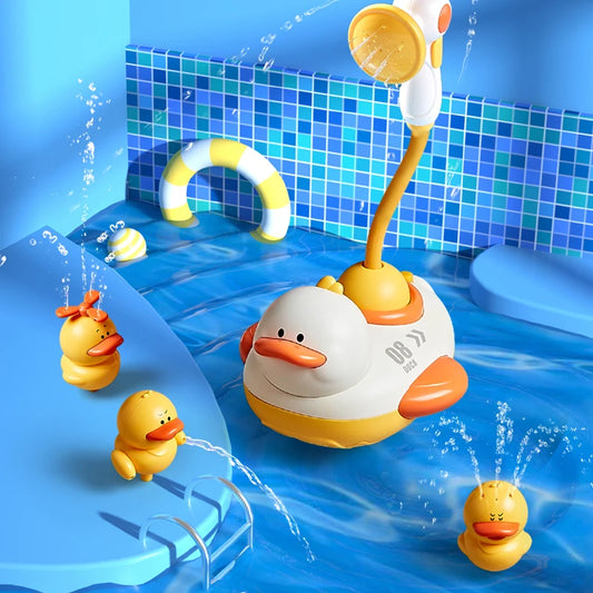 Baby Cartoon Duck Shower Classic Shower Bath Toy Animal Sprinkle Bathroom Swimming Bathing Shower Educational Toys for Kids Gift