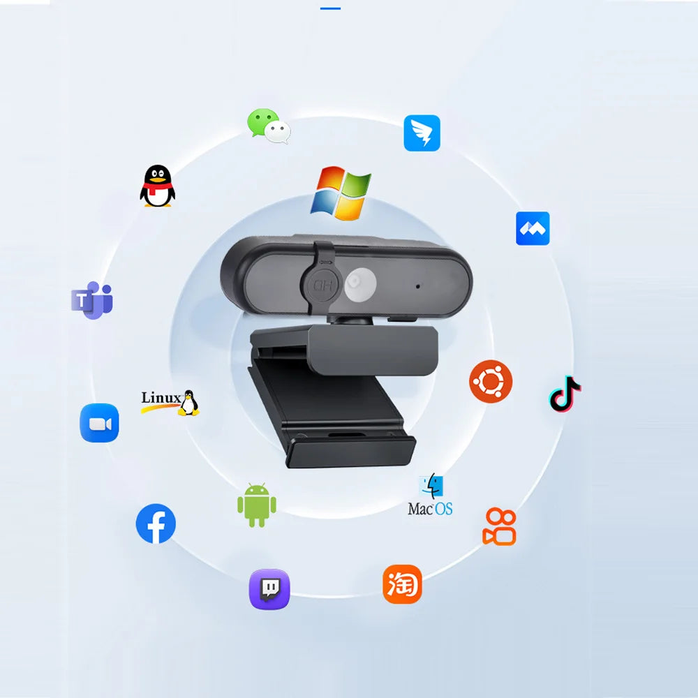 1080P HD Webcam Camera Streaming Rotatable Web Cam for Pc USB Cam for Meetings Streaming Online Classes Universal Tripod Mount
