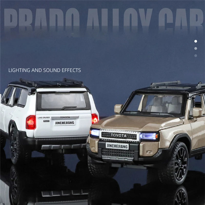 1/32 PRADO Land Cruiser Alloy Car Model Diecast Metal Off-road Vehicle Car Model Simulation Sound and Light Toy Gift