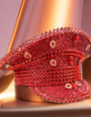Red Rhinestone Luxury Festival Captain Hat Wedding Military Captain Hats Steampunk Caps Punk Rivets Sergeant Hat Masquerade