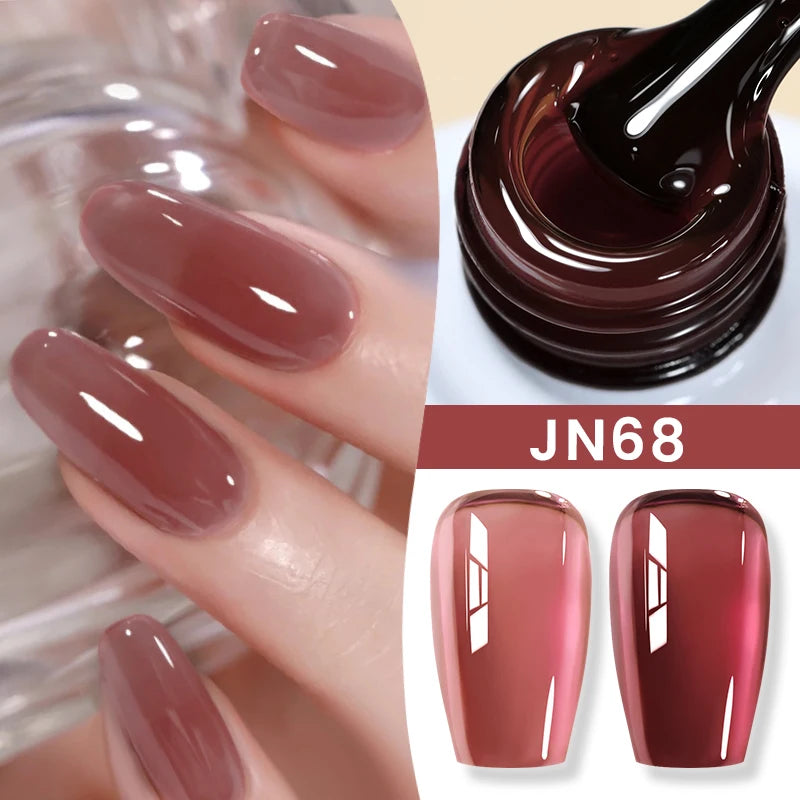 10ml Jelly Nude Gel Nail Polish Autumn Amber Semi Transparent Manicure Soak off UV LED Nails Gel Varnish