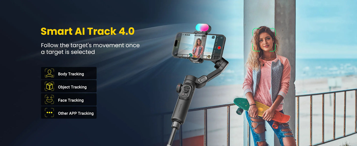 Smart XE Combo1 3 Axis handheld Gimbal Stabilizer For iPhone and Android Smartphone Stabilizer With Extension Rod