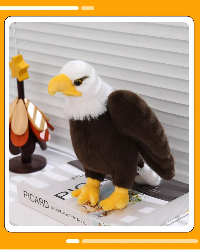 White Headed Eagle Plush Stuffed Animal Realistic Bird Model