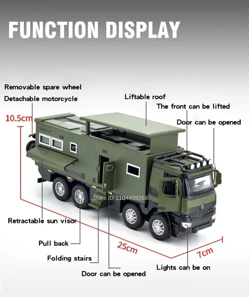 1:24 NOMADISM Raptor F150 RV Alloy Model Car Toy Metal Diecast Miniature Off Road Vehicle Models Sound Light Toys For Gifts