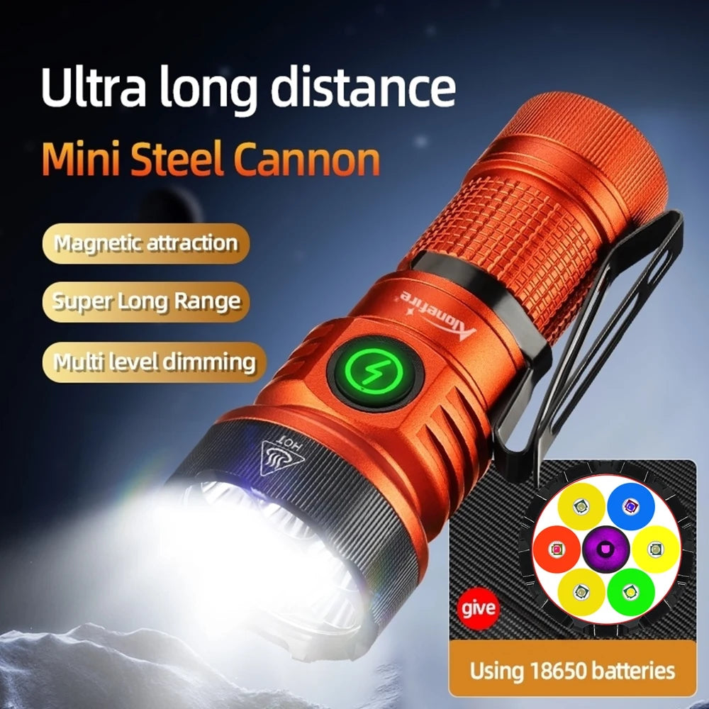7 LED Rechargeable Multi Colour Mini Flashlight