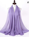 Muslim Chiffon Hijab Women Bubble Chiffon Scarf For Women Ladies Veil Muslim Islam Solid Color Malaysia Wrap Scarves