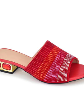 Wedding Shoes for Bride Party Shoes and Slippers Decorated with Rhinestone Nigerian Women Party Pumps